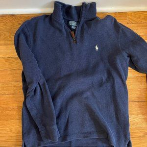 Ralph Lauren - quarter zip sweater - blue, size small